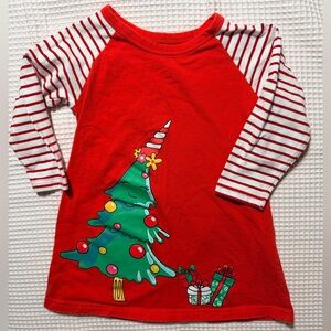 Festive Red Christmas Tree Toddler Dress